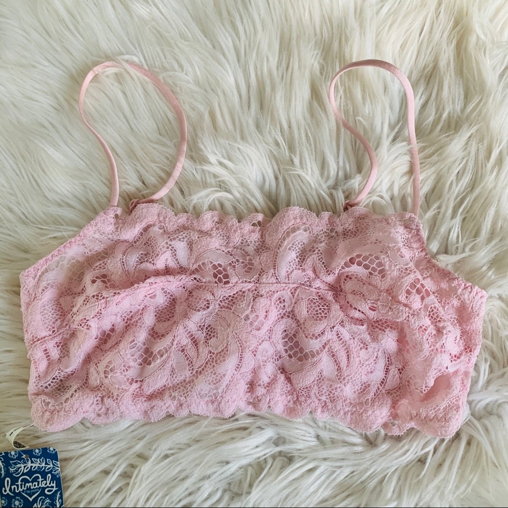 SOLDFree People Reese Lace Bralette in Powder Pink - Picture 4 of 6